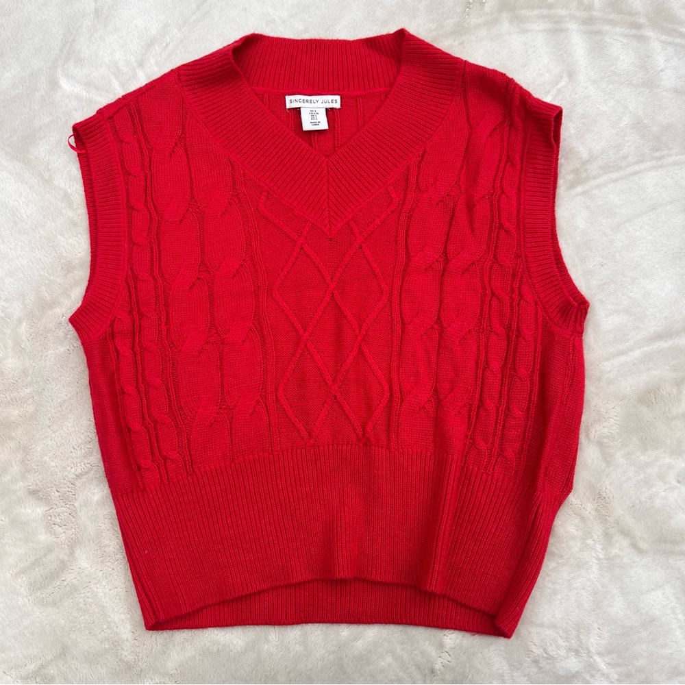 NWOT Red Sweater Vest
